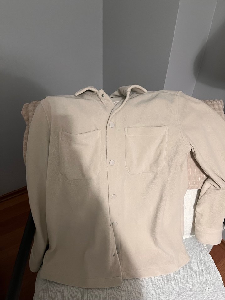 Bej Kapitone Düğmeli Uzun Kollu erkek ceket - Görsel 3