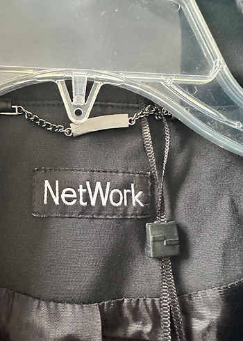 Network Düğmeli Siyah Deri Kadın Blazer Ceket - Görsel 6