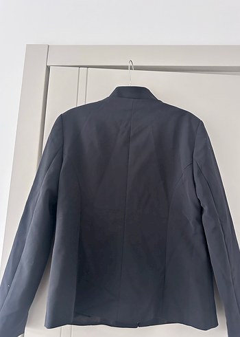 Network Düğmeli Siyah Deri Kadın Blazer Ceket - Görsel 2