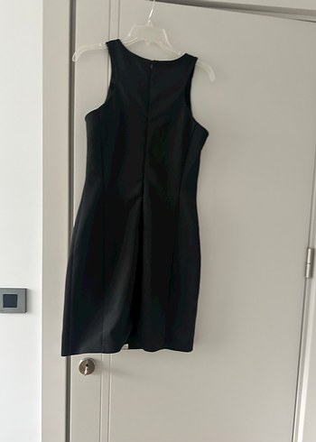 Siyah Midi Kolsuz Ofis Elbisesi - Görsel 2