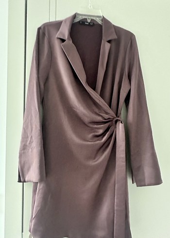 Mango Kadın acı kahve Midi İş Elbisesi - Görsel 2