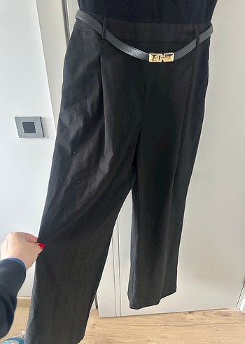 Mango Kadın Siyah Kemerli Uzun Tulum - Görsel 2