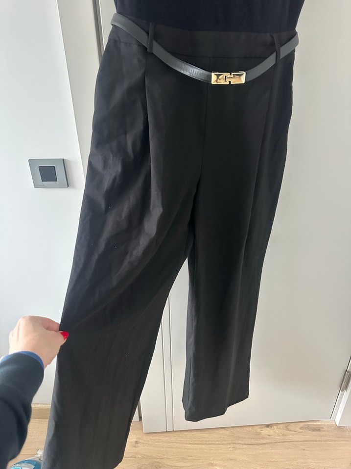 Mango Kadın Siyah Kemerli Uzun Tulum - Görsel 2