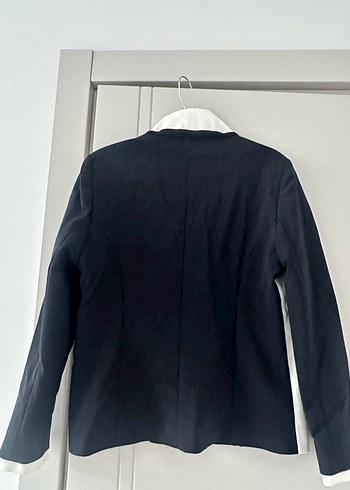 Düğmeli, Beyaz Detaylı Kadın Blazer Ceket ve cigarette pantolon - Görsel 3