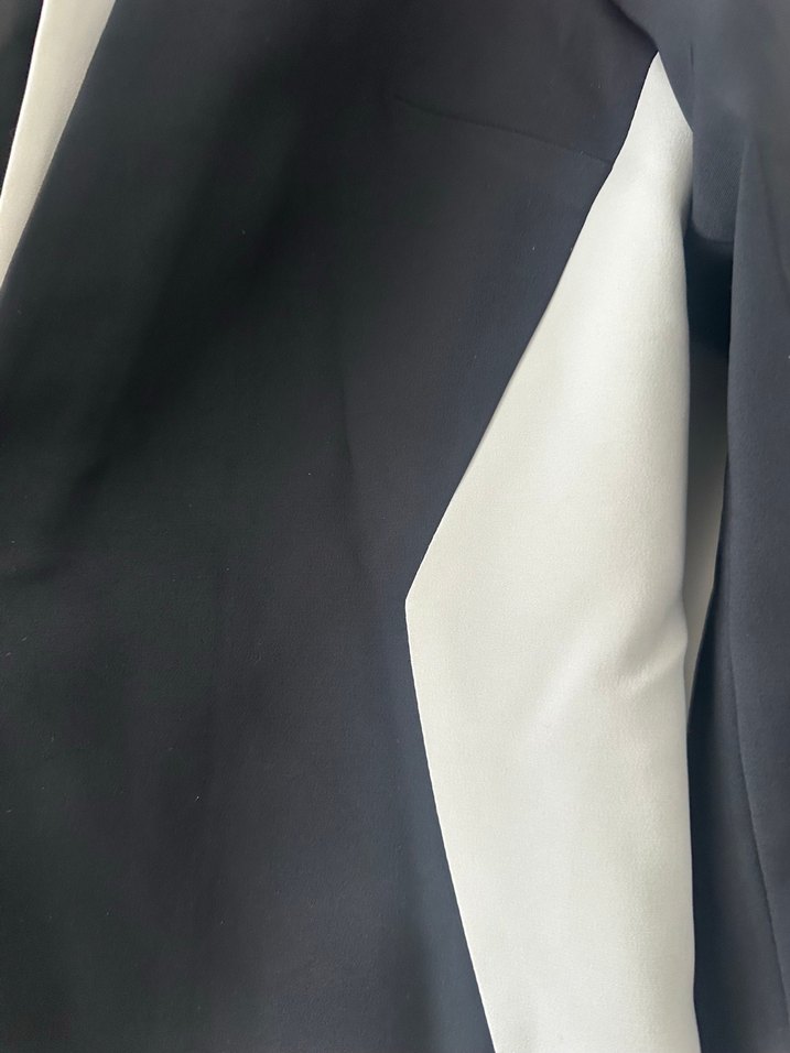 Düğmeli, Beyaz Detaylı Kadın Blazer Ceket ve cigarette pantolon - Görsel 5