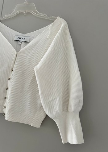 IPEKYOL beyaz crop hırka - Görsel 6