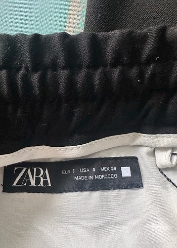 Zara Siyah erkek Rahat Kesim Kumaş Pantolon - Görsel 4