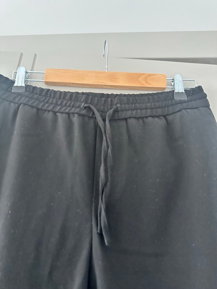 Zara Siyah erkek Rahat Kesim Kumaş Pantolon - Görsel 2