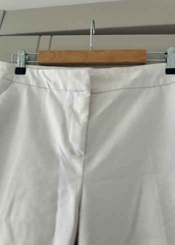 Network Düğmeli detalı Beyaz Kadın Kumaş Pantolon - Görsel 3