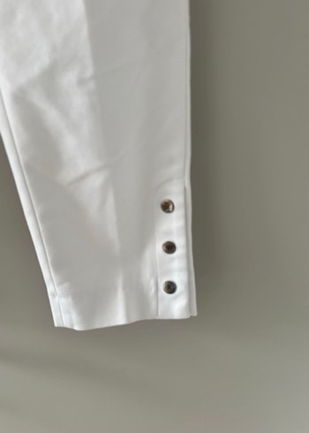 Network Düğmeli detalı Beyaz Kadın Kumaş Pantolon - Görsel 2