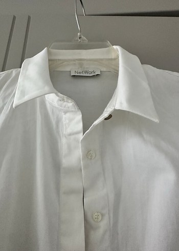 Neywork Düğmeli Beyaz Kadın Gömlek - Görsel 6