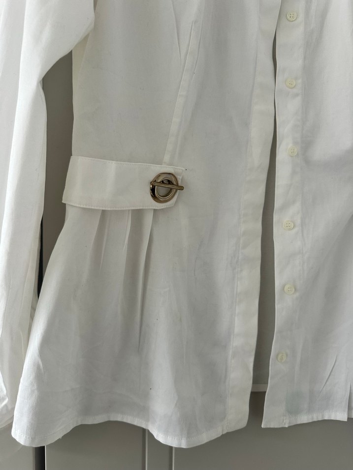 Neywork Düğmeli Beyaz Kadın Gömlek - Görsel 3