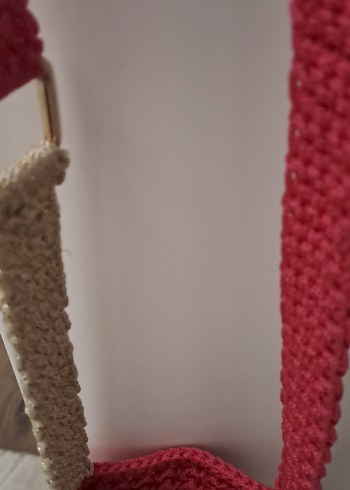 Pembe Örgü Kadın Çapraz Çanta - Görsel 2