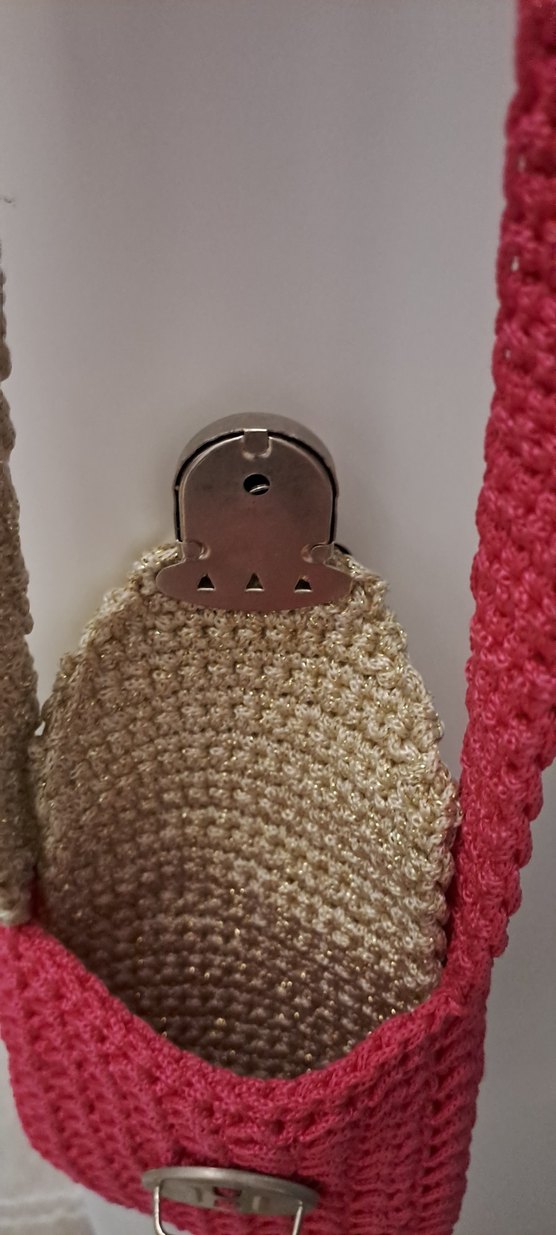 Pembe Örgü Kadın Çapraz Çanta - Görsel 3