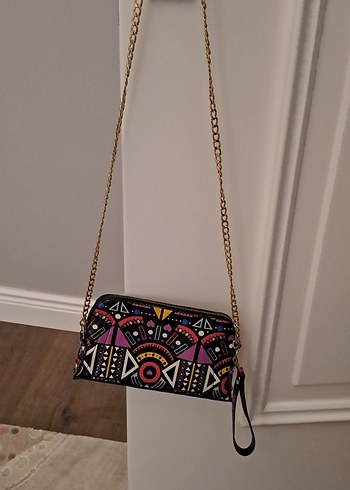 Renkli Zincir Detaylı Bohem Kadın Çanta - Görsel 3