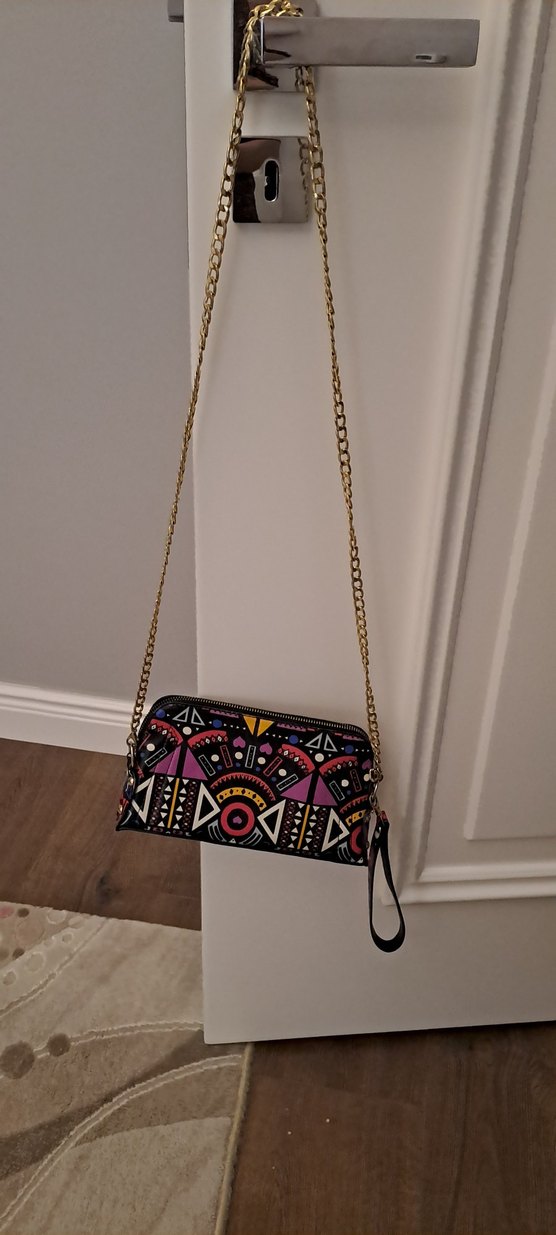 Renkli Zincir Detaylı Bohem Kadın Çanta - Görsel 3
