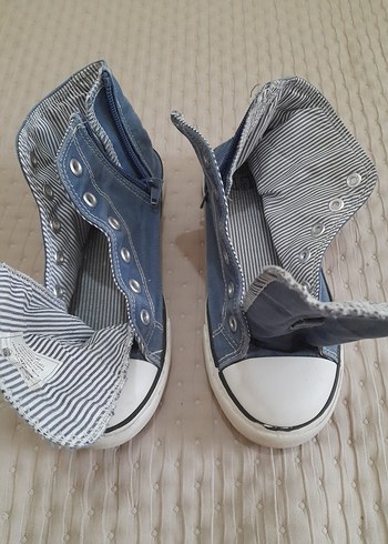 Kadın Kot Kumaş Dolgu Topuklu Spor Ayakkabı - Görsel 3