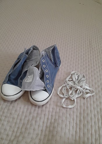 Kadın Kot Kumaş Dolgu Topuklu Spor Ayakkabı - Görsel 4