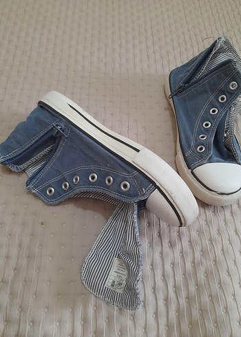 Kadın Kot Kumaş Dolgu Topuklu Spor Ayakkabı - Görsel 2