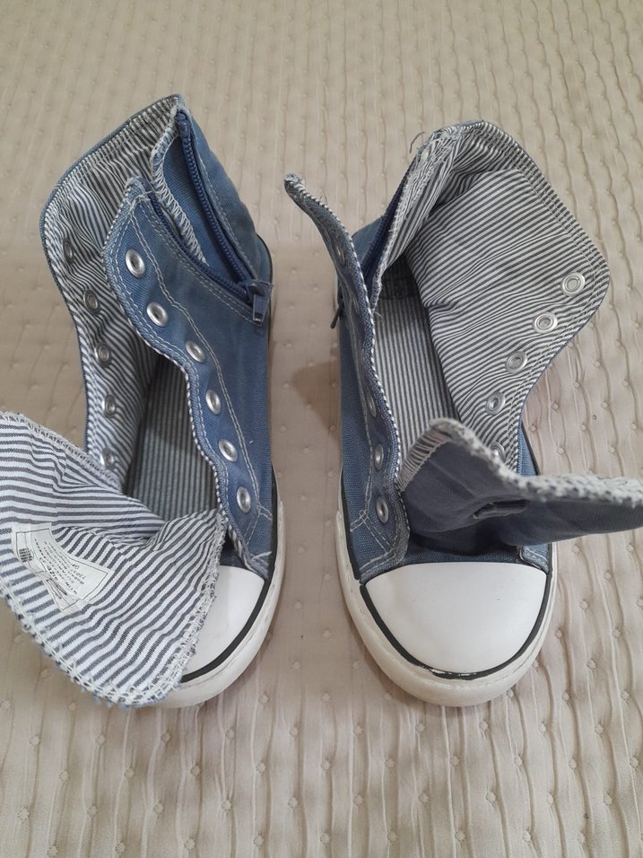 Kadın Kot Kumaş Dolgu Topuklu Spor Ayakkabı - Görsel 3