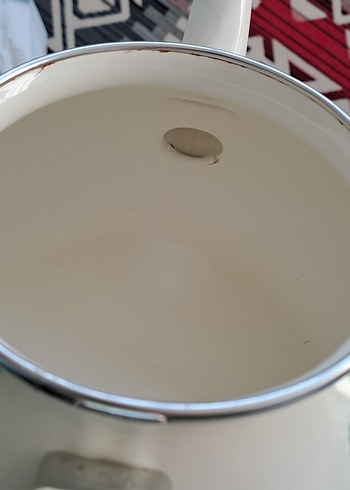 Beyaz Çiçek Desenli Emaye Çaydanlık - Görsel 11