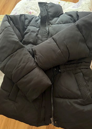 Kemerli Gri Kadın Kışlık Midi Mont