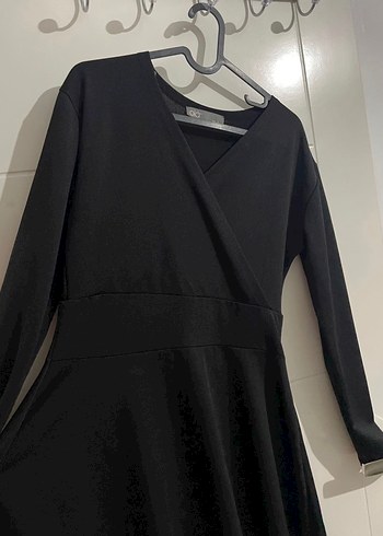 Siyah, Uzun Kollu Kadın Elbise - Görsel 3