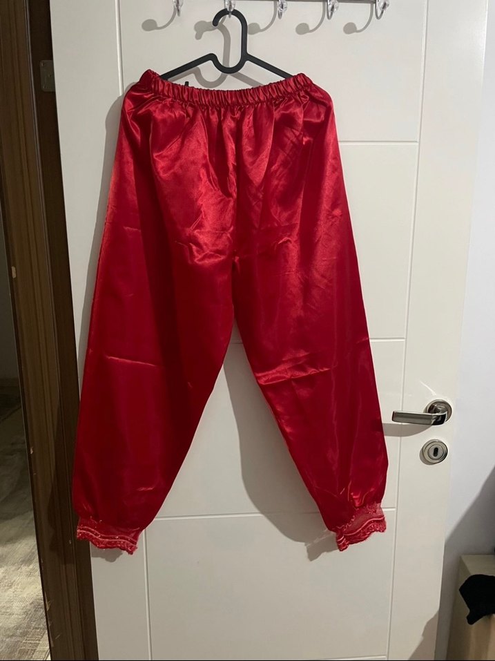 Kırmızı vintage Nakışlı Uzun bindallı - Görsel 3