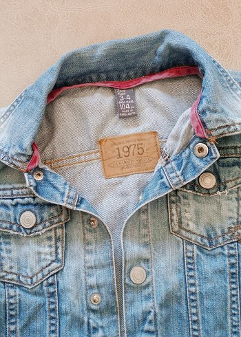 4 Yaş Beden Kız Çocuk Mavi Denim Ceket