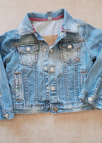 Kız Çocuk Mavi Denim Ceket