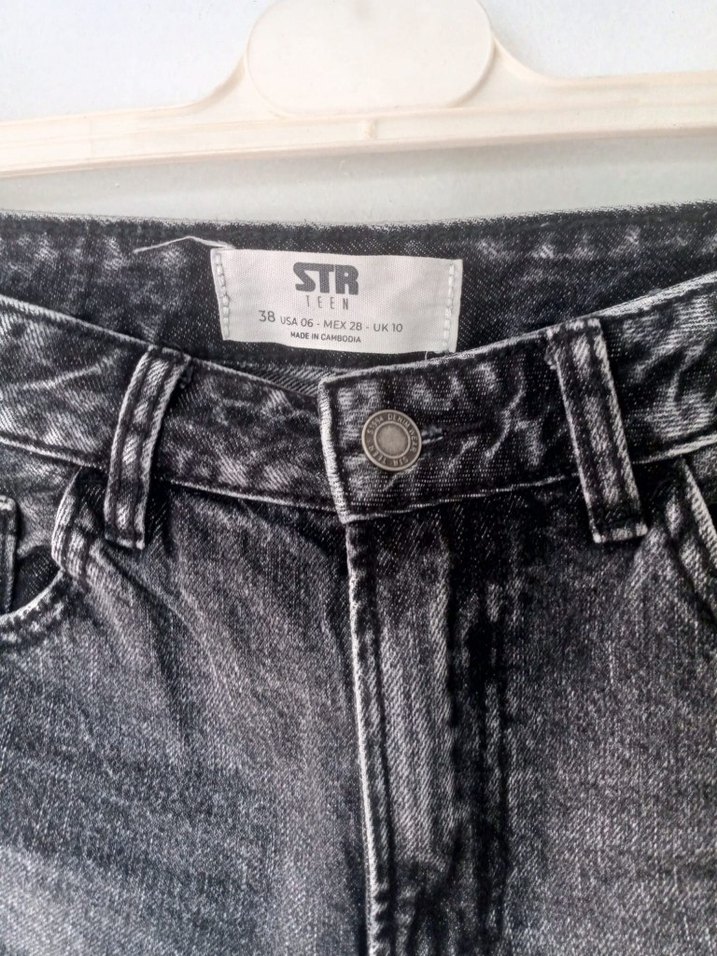 Gri Regular Fit Midi Kadın Kot Pantolon - Görsel 3