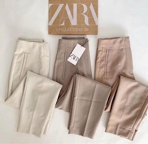 Zara Camel yüksek bel pantolon