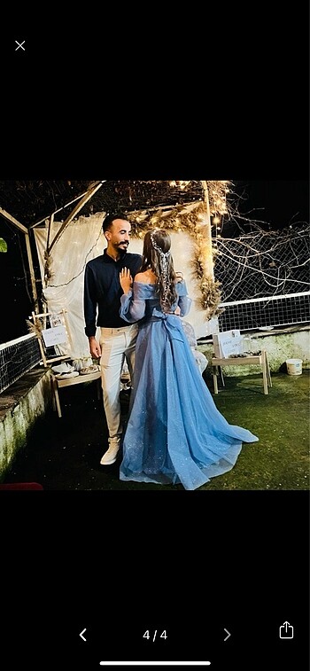 Abiye Mavi şık abiye