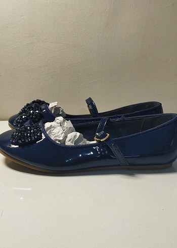 Kız Çocukları İçin Koyu Mavi Tokalı Babet - Görsel 3