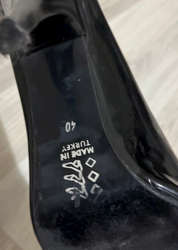 Siyah Rugan Stiletto Topuklu Kadın Ayakkabı - Görsel 3