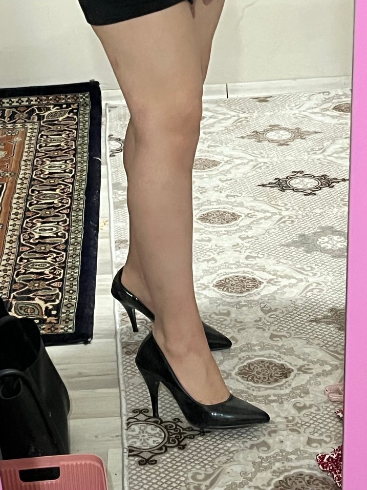 Siyah Rugan Stiletto Topuklu Kadın Ayakkabı - Görsel 4