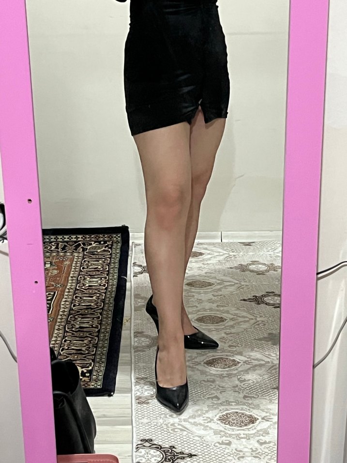 Siyah Rugan Stiletto Topuklu Kadın Ayakkabı - Görsel 5