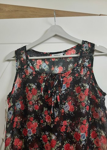 Renkli Çiçek Desenli Şifon Plaj Elbisesi - Görsel 2