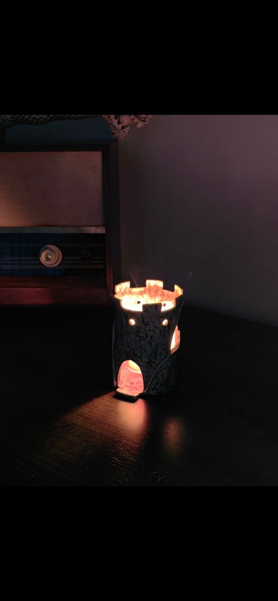 Kule Şeklinde Lila Mumluk - Görsel 3