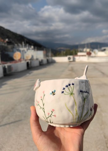 Seramik Tavşanlı Kase - Görsel 3