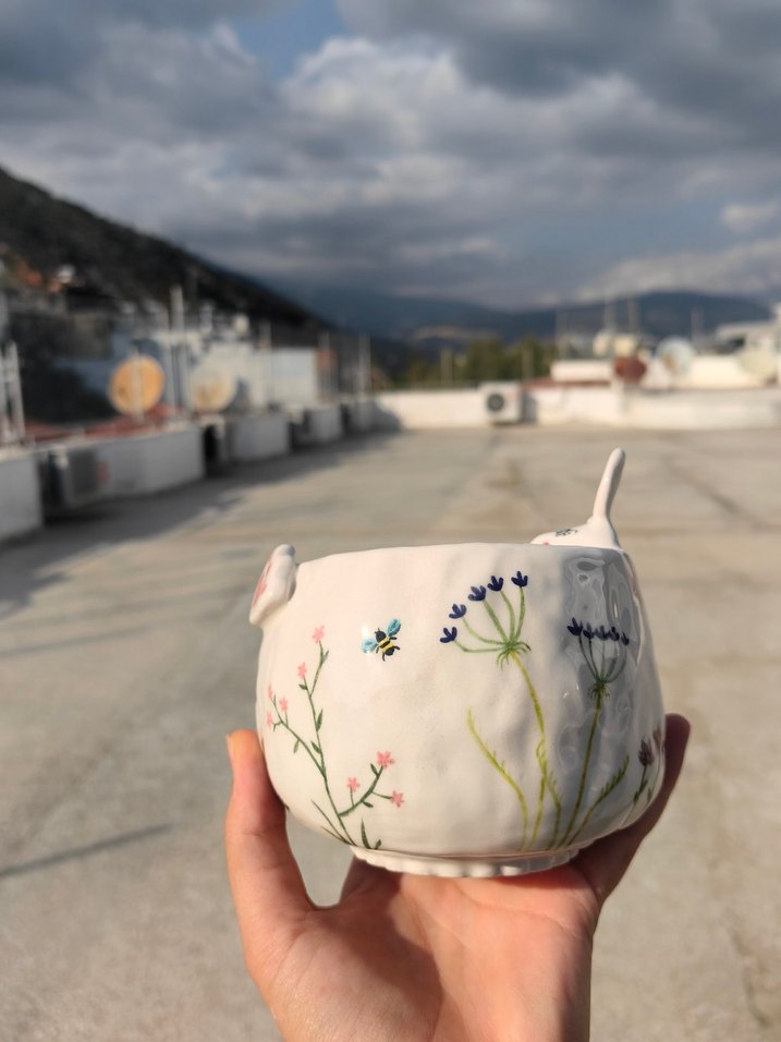 Seramik Tavşanlı Kase - Görsel 3