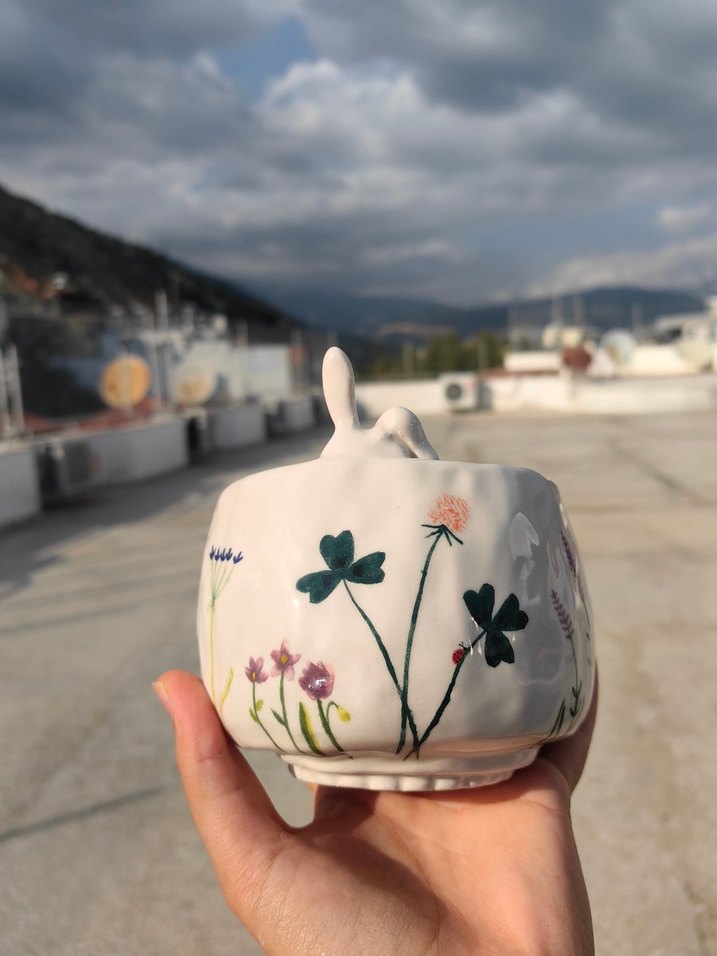 Seramik Tavşanlı Kase - Görsel 4