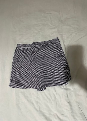 Kadın Gri Mini Piliseli Şort Etek