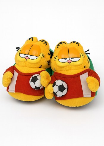 Sarı Renkli Garfield Futbol Temalı Peluş terlik