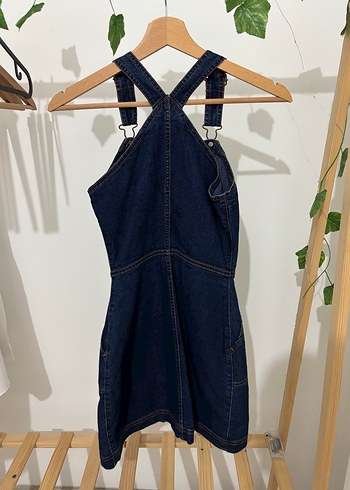 Diğer Düğmeli Lacivert Kısa Denim Elbise