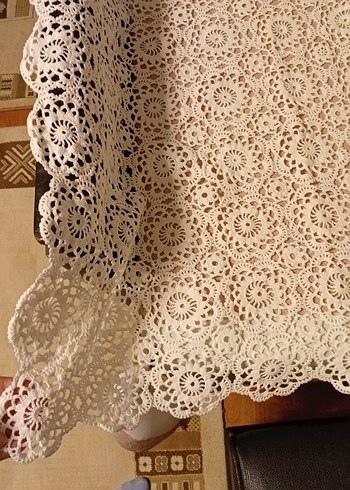 Dantel El örgüsü masa örtüsü - Görsel 4