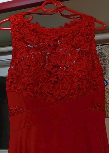 Kırmızı Uzun Abiye Elbise - Görsel 2