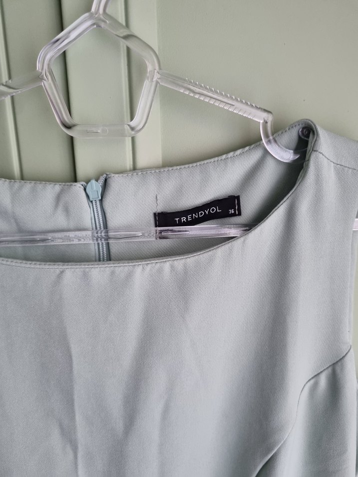 Açık yesil Midi Kolsuz Kadın Elbise - Görsel 2