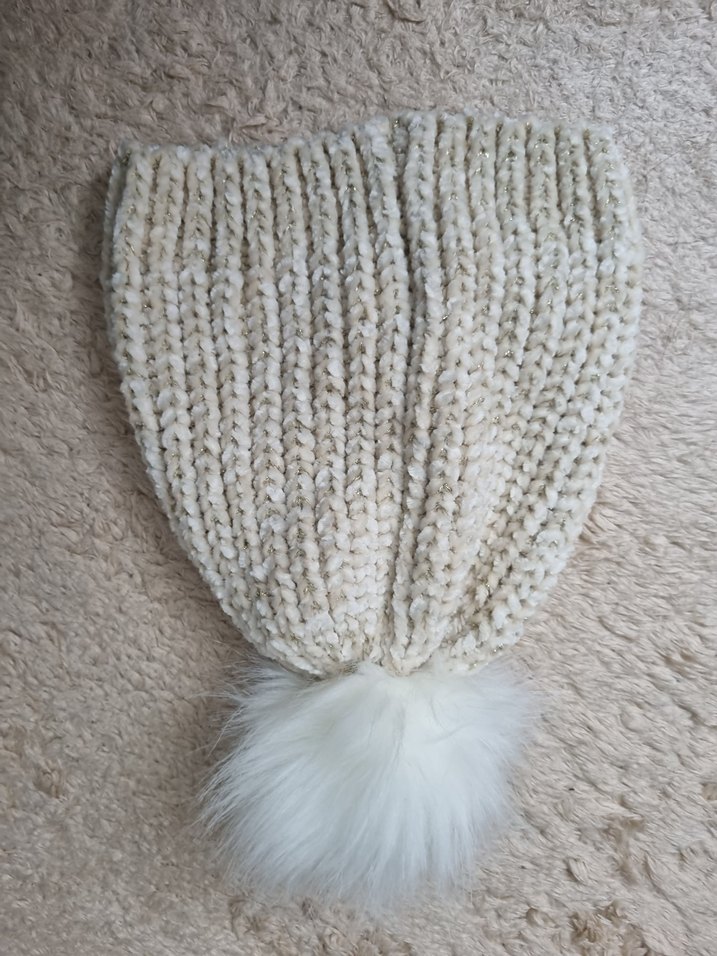 Kadın Beyaz Örgü Bohem Bere - Görsel 2