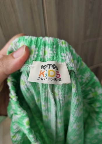 Yeşil Desenli Kız Çocuk Pantolon - Görsel 4